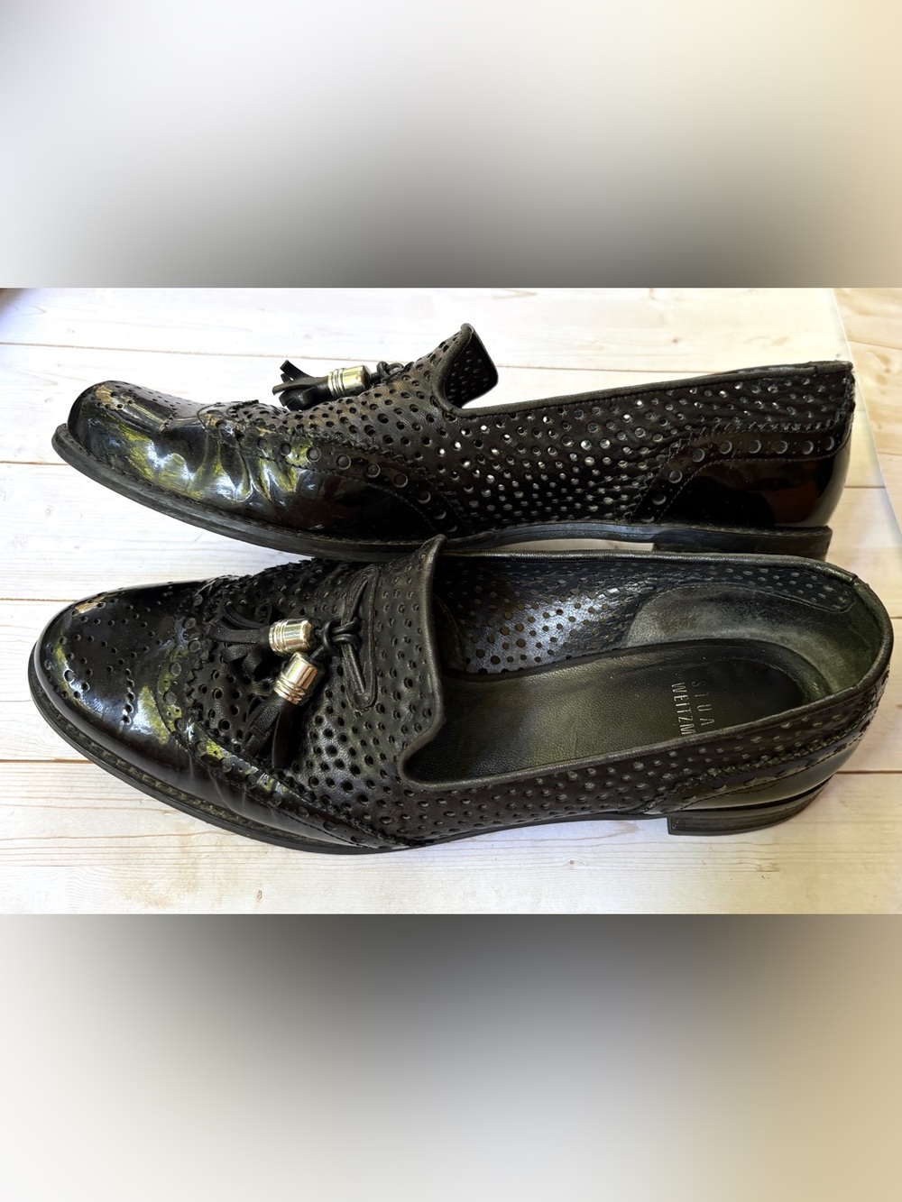 Stuart Weitzman patent leather loafers